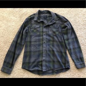 RVCA Olive Flannel Shirt Size Large - Like New